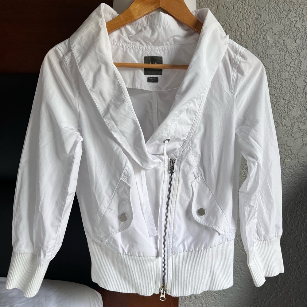 Armani Exchange AX cropped lightweight bomber jacket/blouse